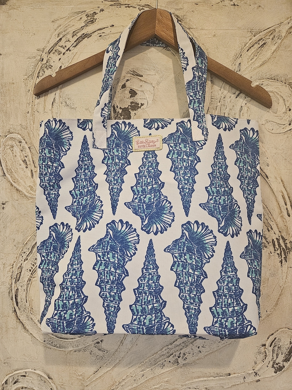 Lilly Pulitzer Blue and White Seashell Print Tote